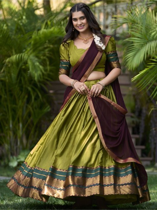 Timeless Elegance: Discover the Magic of Floral Lehenga and Half Saree Lehenga